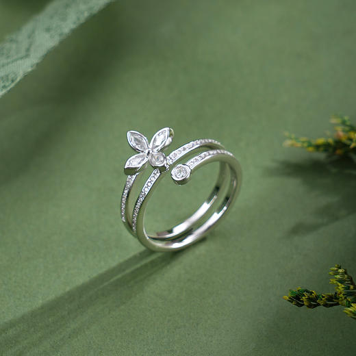 子佩集【静盼花开】银S925戒指【JL071261】时尚四叶草时尚2602 商品图0