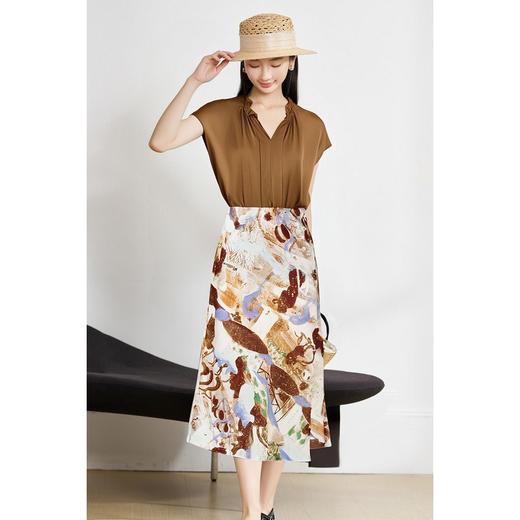 米思阳新款淑女风休闲时尚套装设计感印花半身裙小衫两件套女5M25BG3925 商品图1