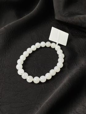 【快抱】【于田产和田玉于田料白玉 8mm手串】出证书，发货1~5天，48小时鉴赏期