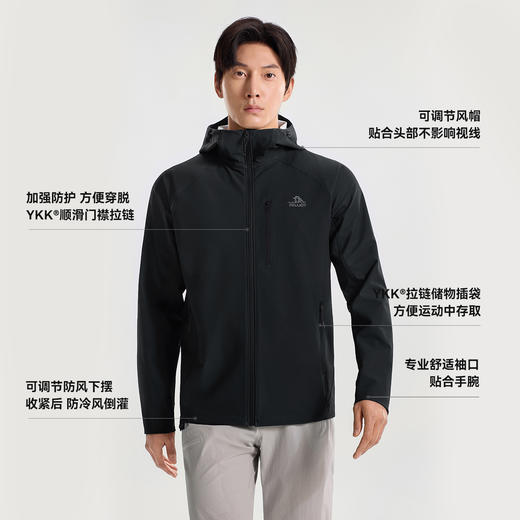 【风逸】伯希和户外软壳衣女26春季CORDURA耐磨防泼水徒步外套男 商品图4