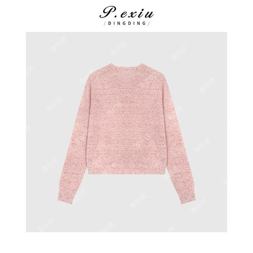 【软乎乎】羊毛亚麻夹花纱轻薄圆领针织开衫C052 商品图2