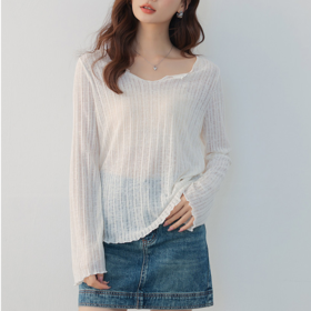 超仙慵懒薄款亚麻防晒罩衫
