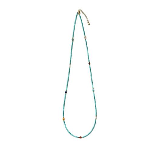 六鑫珠宝 2026新中式天然水晶国风蓝绿松石南红多宝项链 商品图4