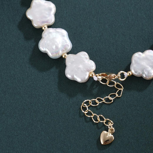 子佩集【花海相逢】珍珠惜王妃手链【ZZSL023】11.5mm扁珠镀金巴洛克五瓣花2601 商品图2