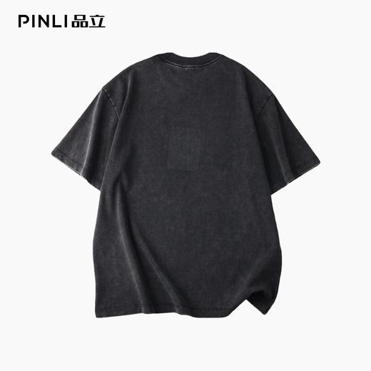 PINLI品立2026夏季新款男字母印花圆领短袖T恤上衣潮BG262111501 商品图2