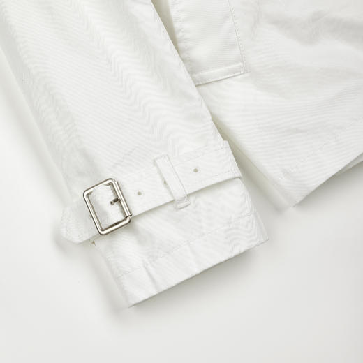 ROMI STUDIO“优雅老钱”100%匹马棉双排扣收腰白风衣RWDSWG2338 商品图4