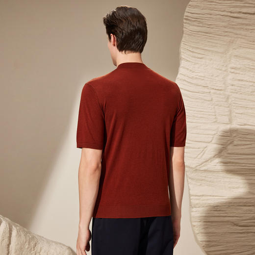 安东尼奥A&N 【精纺绵羊毛 多色可选】亲肤不扎短袖T恤男简约百搭半袖打底衫6237740 商品图4