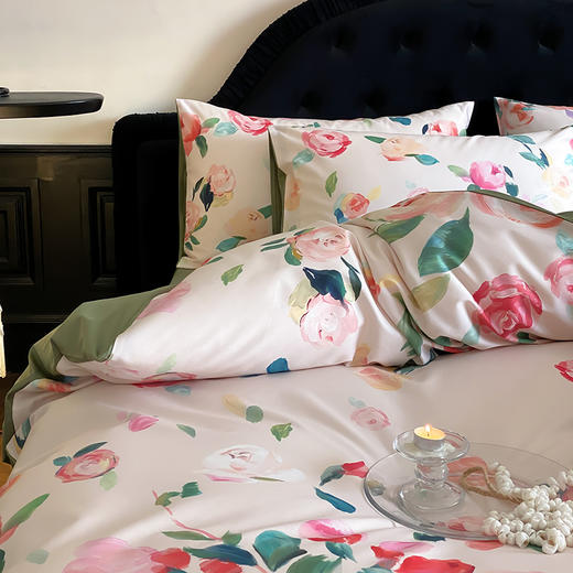 【品牌直发】加倍生活 100支匹马棉数码印花纯棉四件套-遇见花开系列 7色可选 商品图2