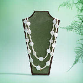 子佩集【挚恋经纬】珍珠惜王妃毛衣链【ZZMYL003】5.5mm小珠16.5mm扁珠镀金巴洛克2601