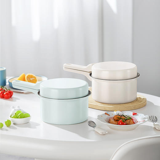 【79元2个】德世朗DESLON抗菌不粘锅套装 | 18cm煎锅+20cm奶锅，加高锅身+再次升级不粘涂层 商品图1