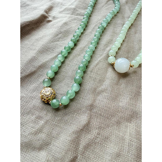 【非质量问题不退换】【贝拉推荐】无尘.清欢 和田玉长串手串 三色系空灵盈润 以玉养人【配有证书】 商品图4