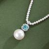 子佩集【澄心见性】银S925珍珠惜王妃项链【ZZXL038】2.8mm小珠12mm大珠蓝方块2601 商品缩略图1