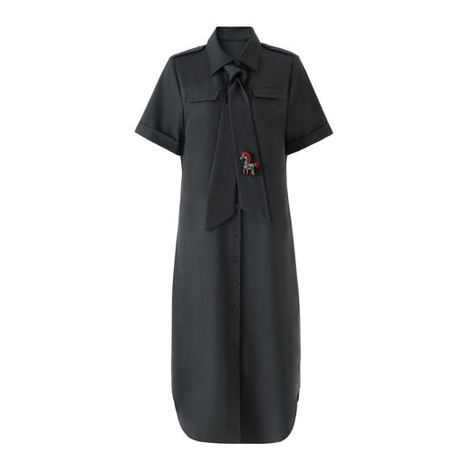 「高货wl」全新升级【铂金会员358/天猫479/差价121】(94543)洛诗琳气质天丝垂感衬衫连衣裙2026春夏法式系带收腰裙女 商品图4