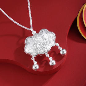 子佩集【马上有福】银S990套链项链【WY03】儿童福锁2602