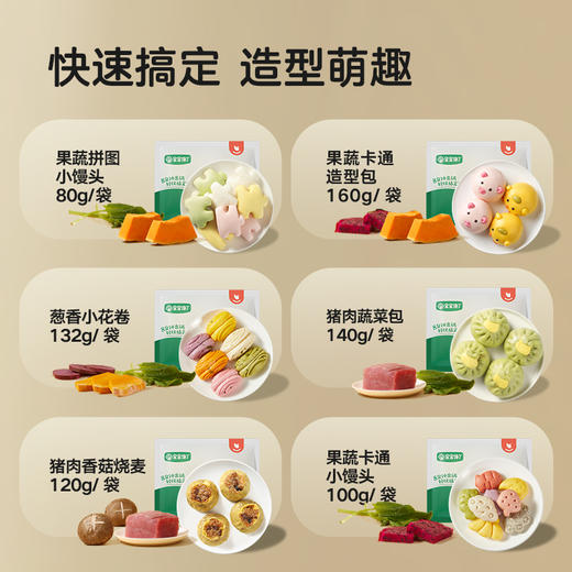 【宝宝馋了】满5赠1 冷链早餐大集合 5件起售 每满5件赠紫薯蒸馒头56g*1，多买多送 商品图2