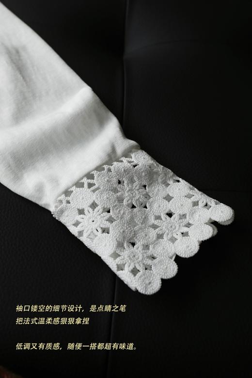 温柔到骨子里的拼接蕾丝法式白T 商品图13