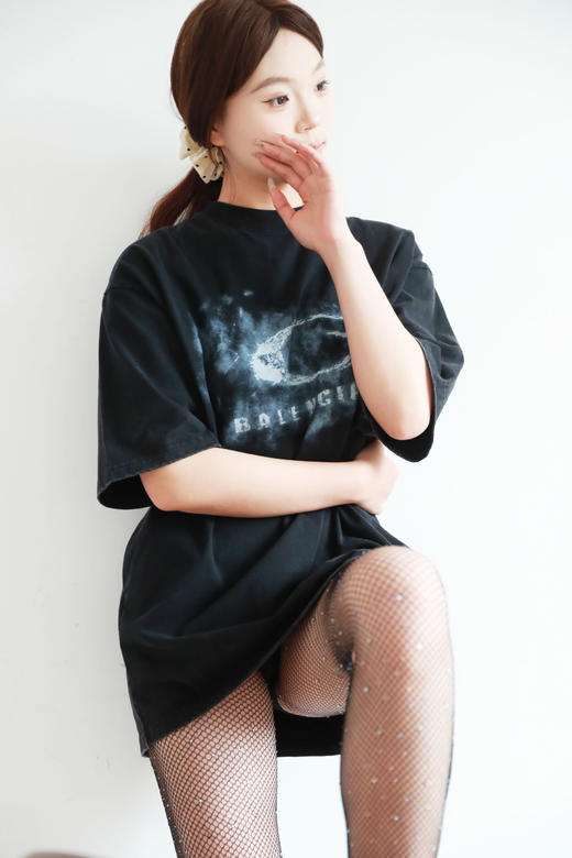 直接封神！！星云印花大tee，复古街头风美式宽松圆领t恤E032660 商品图12