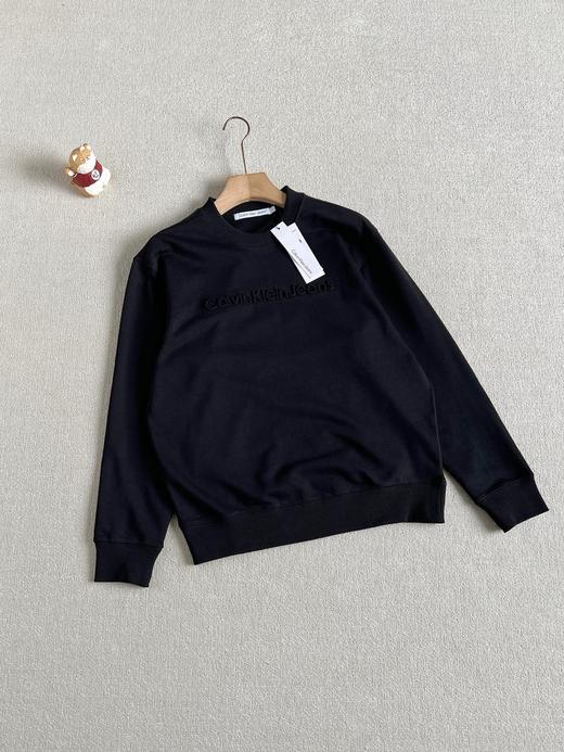 春季踏青必备！男女同款 CK jeans 男女情侣款纯色套头休闲圆领卫衣。 商品图4