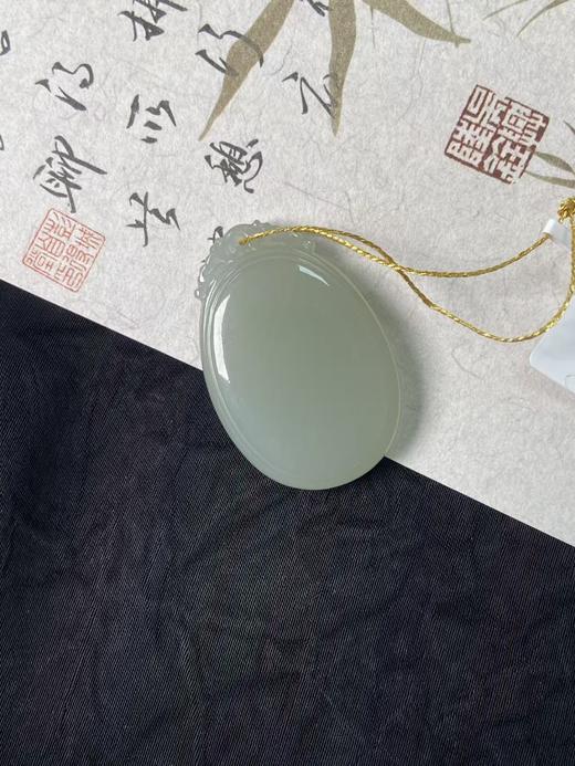【快抱】【于田产和田玉于田料青白玉镜面无事牌】出证书，发货1~5天，48小时鉴赏期 商品图2