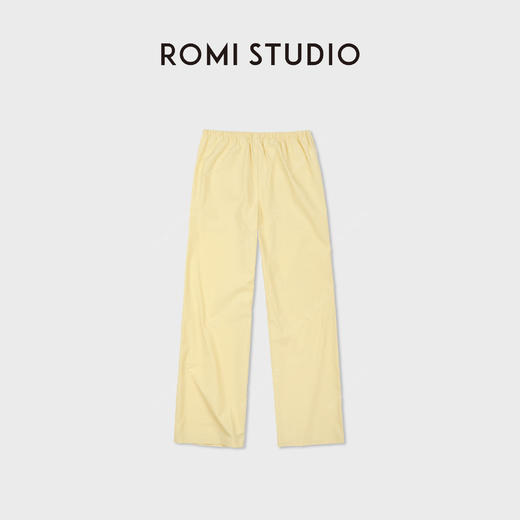 ROMI STUDIO"松弛随性"全棉高密高支纸感阔腿休闲裤 RWDSX62310 商品图6