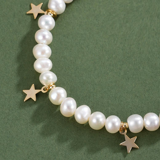 子佩集【星霜缘契】珍珠惜王妃手链【ZSL284】5.5-6mm珠镀金五角星2601 商品图2