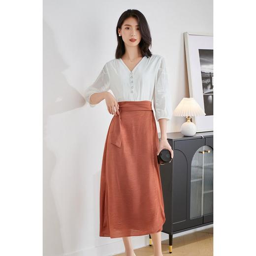 米思阳新款优雅气质时尚套装上衣+半裙套装中长款伞裙5M25BG3889 商品图4