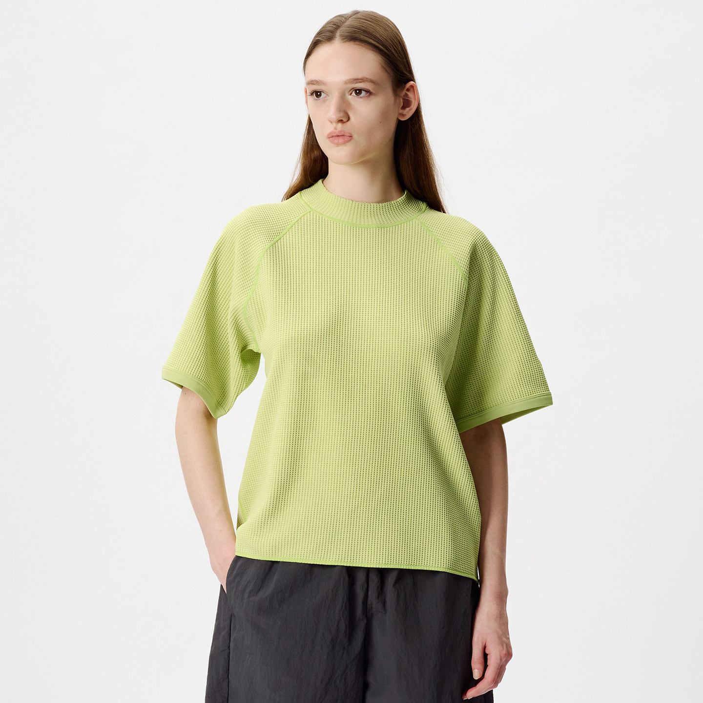 Goldwin WF T-shirt 女装防紫外线轻量华夫格半高领短袖T恤