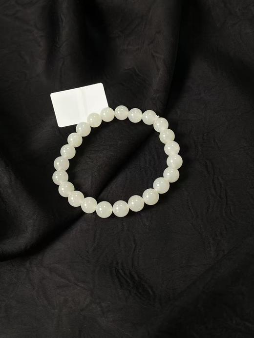 【快抱】【于田产和田玉于田料白玉8mm手串】出证书，发货1~5天，48小时鉴赏期 商品图1