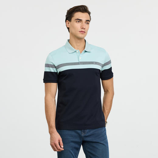 【莱赛尔】德鲨短袖翻领T恤男青年2026夏新款撞色休闲上衣POLO衫 商品图1