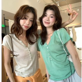 韩系松弛感亨利衫
