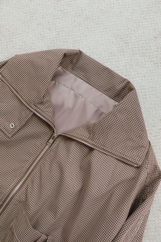 罗萨街区|高级感格纹哈灵顿夹克 商品图0