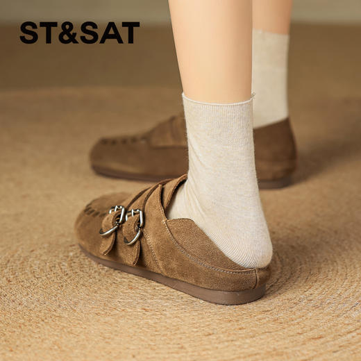 星期六26春新款复古美拉德双扣百搭勃肯鞋SSE1112C5R 商品图4