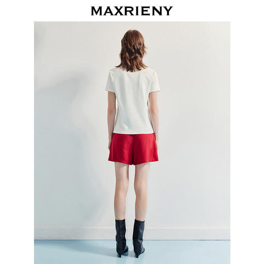 【商场同款】MAXRIENY精致日常感印花短袖t恤25夏款修身上衣女(货号:MC86TS252) 商品图3