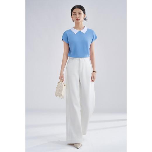 米思阳新款撞色娃娃针织T恤阔腿垂感休闲裤两件套女5Z25BG4074 商品图0