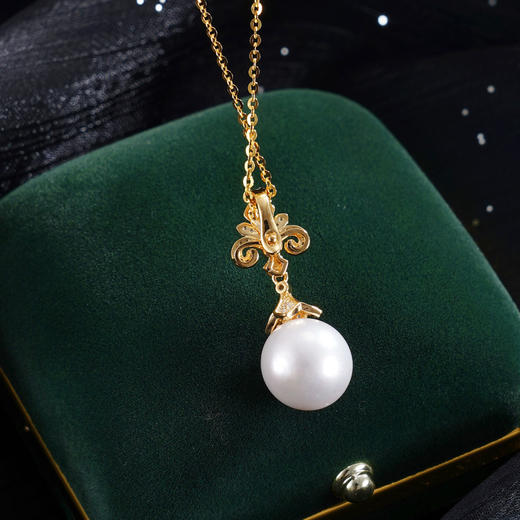 子佩集【璀璨加冕】银S925珍珠惜王妃吊坠【P2910】12mm珠双色皇冠（不含链）2601 商品图1