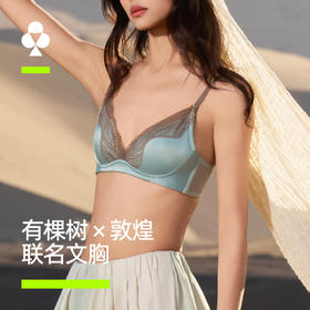 【新品上新】【敦煌联名】有棵树聚拢性感无钢圈法式缎面睫毛蕾丝文胸-B6178