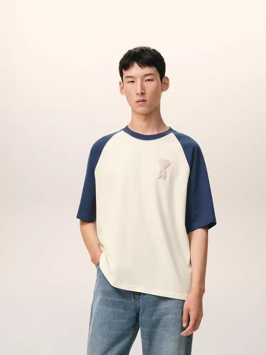 Oversize手编刺绣tee，牛油果配色。宽松风格纯棉基础t恤E032668 商品图7