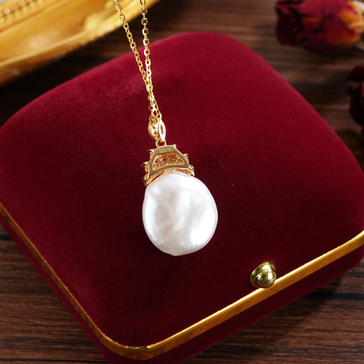 子佩集【瑰丽幻域】银S925珍珠惜王妃套链【YP0114】14.5mm珠双色城堡巴洛克2601 商品图0