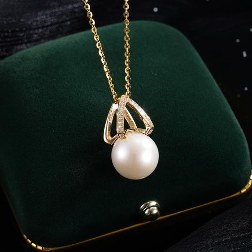 子佩集【绮梦芳华】银S925珍珠惜王妃套链【P2709】12mm珠双色三角2601 商品图1