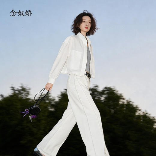 【商场同款】CNT6339 “ 云舞白牛仔 ” 高支棉牛仔柔软舒适 自然抽穗毛边时髦有调性 商品图1