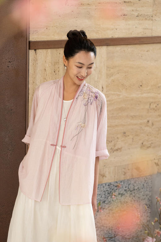 牧衣游原创 丝棉手工刺绣外套新款轻薄宽松古朴百搭防晒开衫 筑心 商品图5