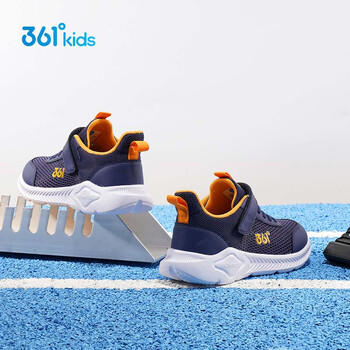361°儿童运动鞋跑鞋2026夏季男女童3-12岁轻便大网孔跑鞋蓝37 商品图1