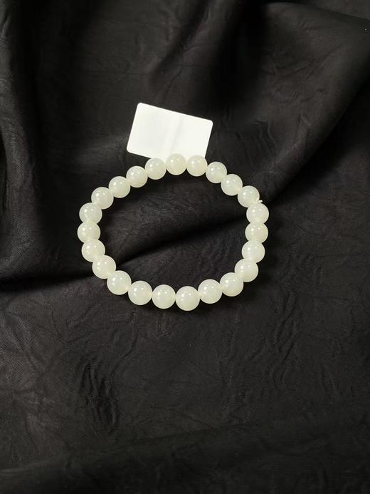 【快抱】【于田产和田玉于田料白玉8mm手串】出证书，发货1~5天，48小时鉴赏期 商品图3