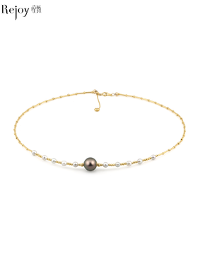 【挚友限定】竹节-18k金akoya/大溪地铂金灰珍珠项链 4-11mm