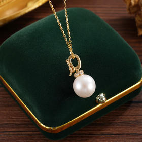 子佩集【珍爱永恒】银S925珍珠惜王妃吊坠【P3092】11.5mm珠镀金吊球扣环一字（不含链）2601