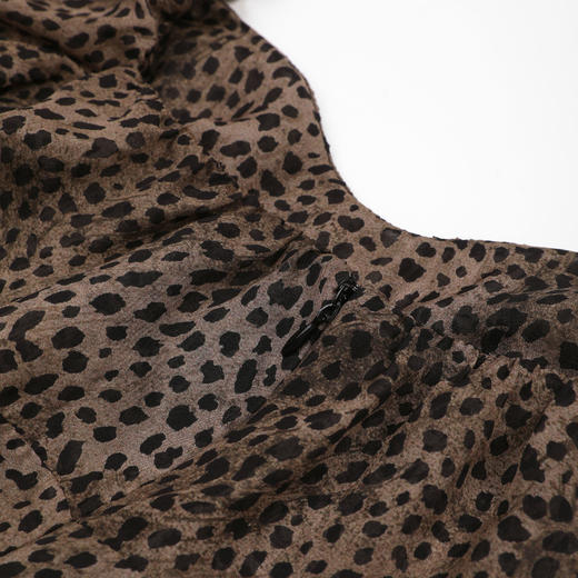 ROMI STUDIO“豹纹女士”100桑蚕丝薄纱蕾丝方领连衣裙 RWDRLY2932 商品图4