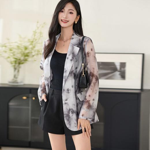 米思阳2024夏季新款新中式晕染慵懒上衣轻薄设计透气防晒开衫2345 商品图2