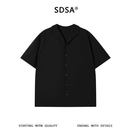 23136SDSA男装2026新款高贵轻奢老钱风肌理翻领短袖衬衫百搭简约上衣 商品图1