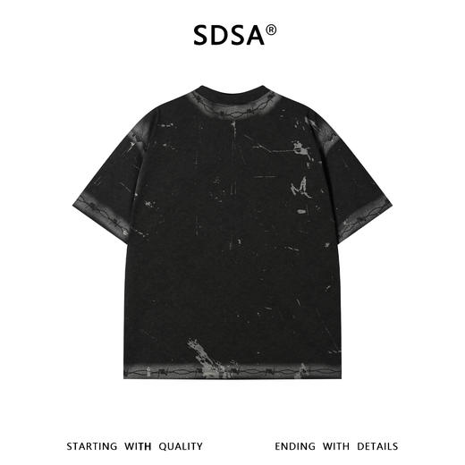 SDSA男装2026新款高贵轻奢潮牌小众设计撞色印花圆领短袖T恤宽松 商品图1