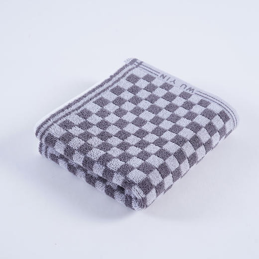無印良品 旗牌格纯棉毛巾灰小格单条装 MJ-zu0668 商品图4